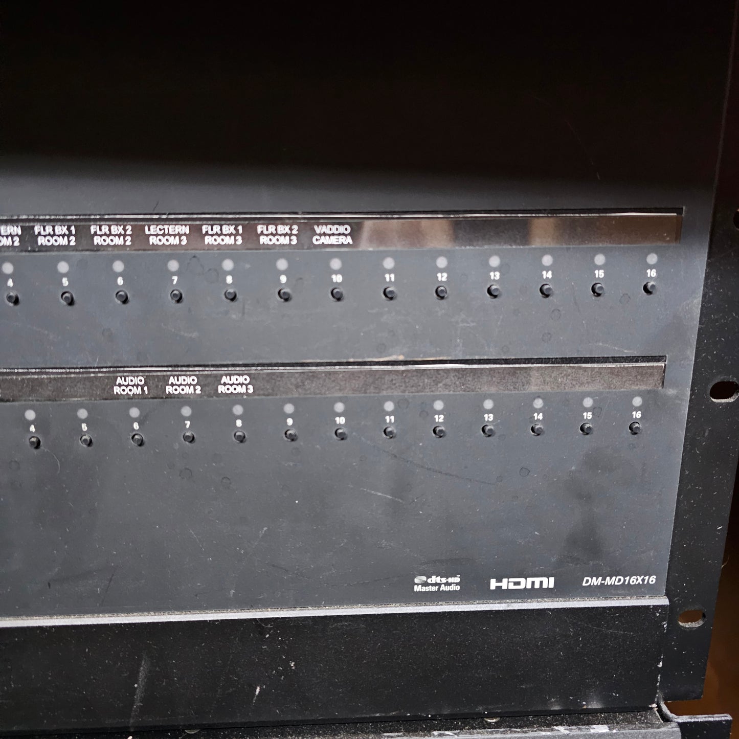 Crestron DMP16X16 Loaded with 16 DMC C DSP Input Cards