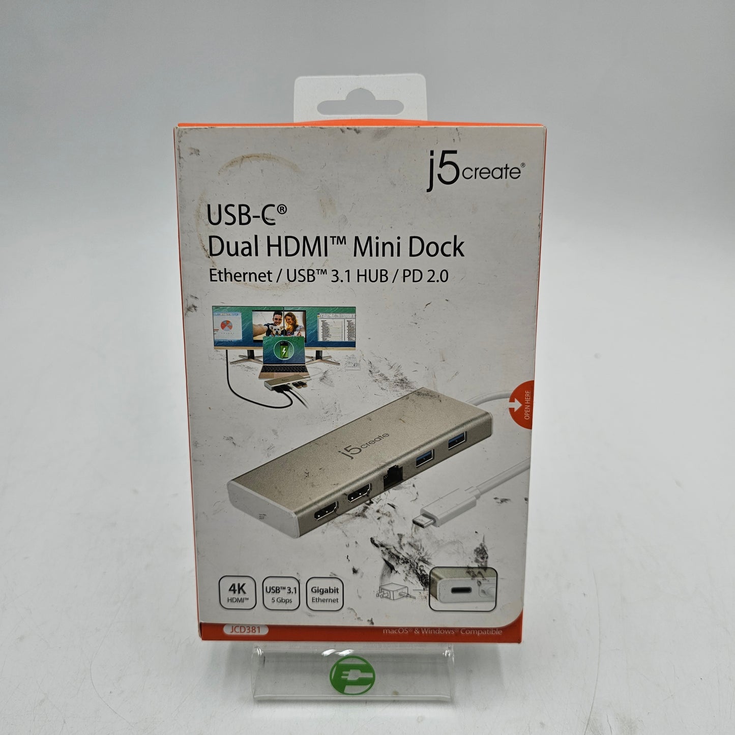 New J5 CREATE USBC Dual HDMI Mini Dock Ethernet USB Hub