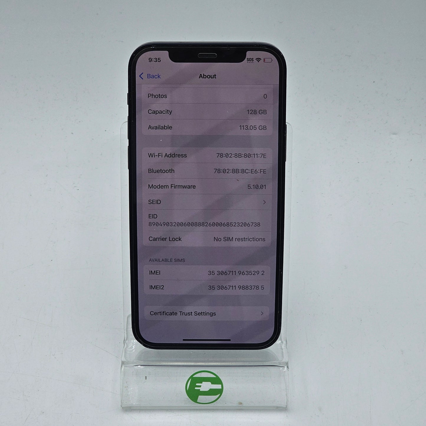 Broken Apple iPhone 12 128GB Black Unlocked MGJA3RU/A
