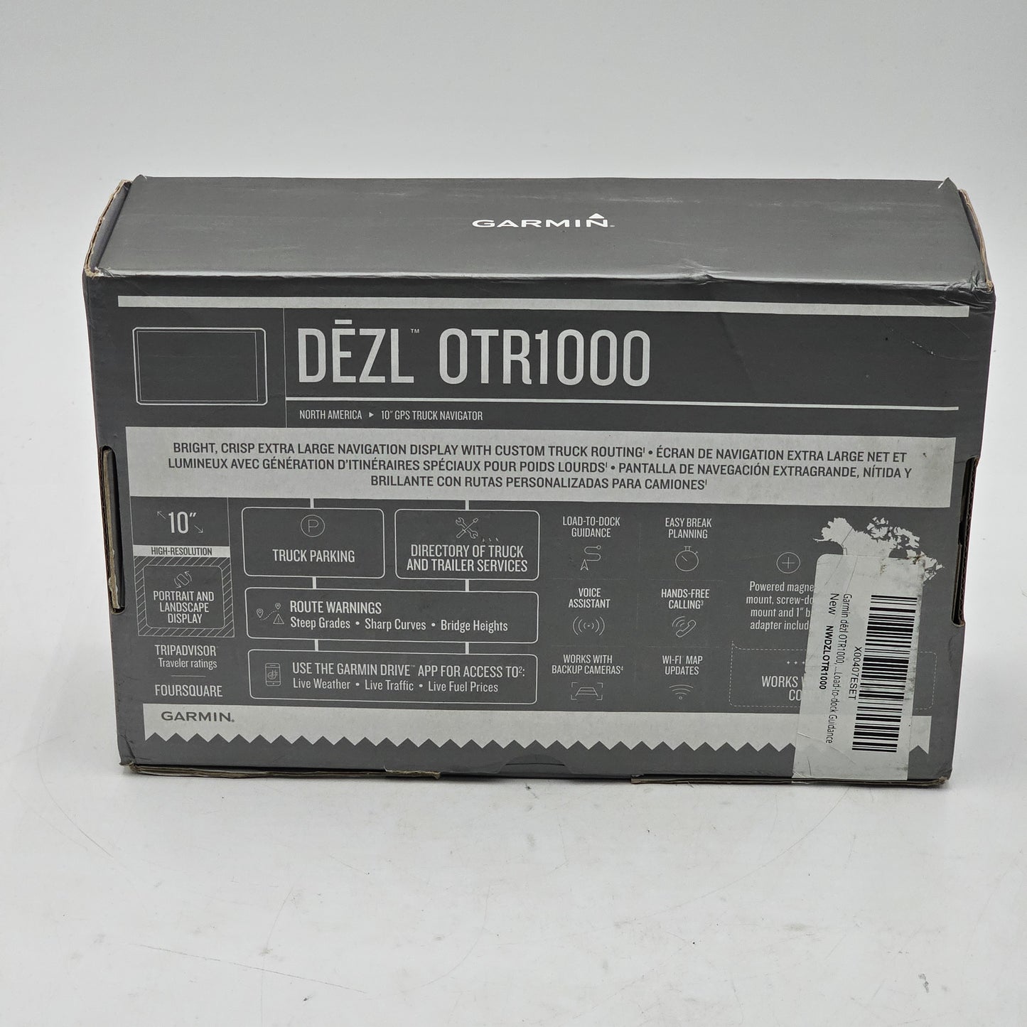 New Open Box Garmin DEZL 10" GPS Truck Navigator OTR1000