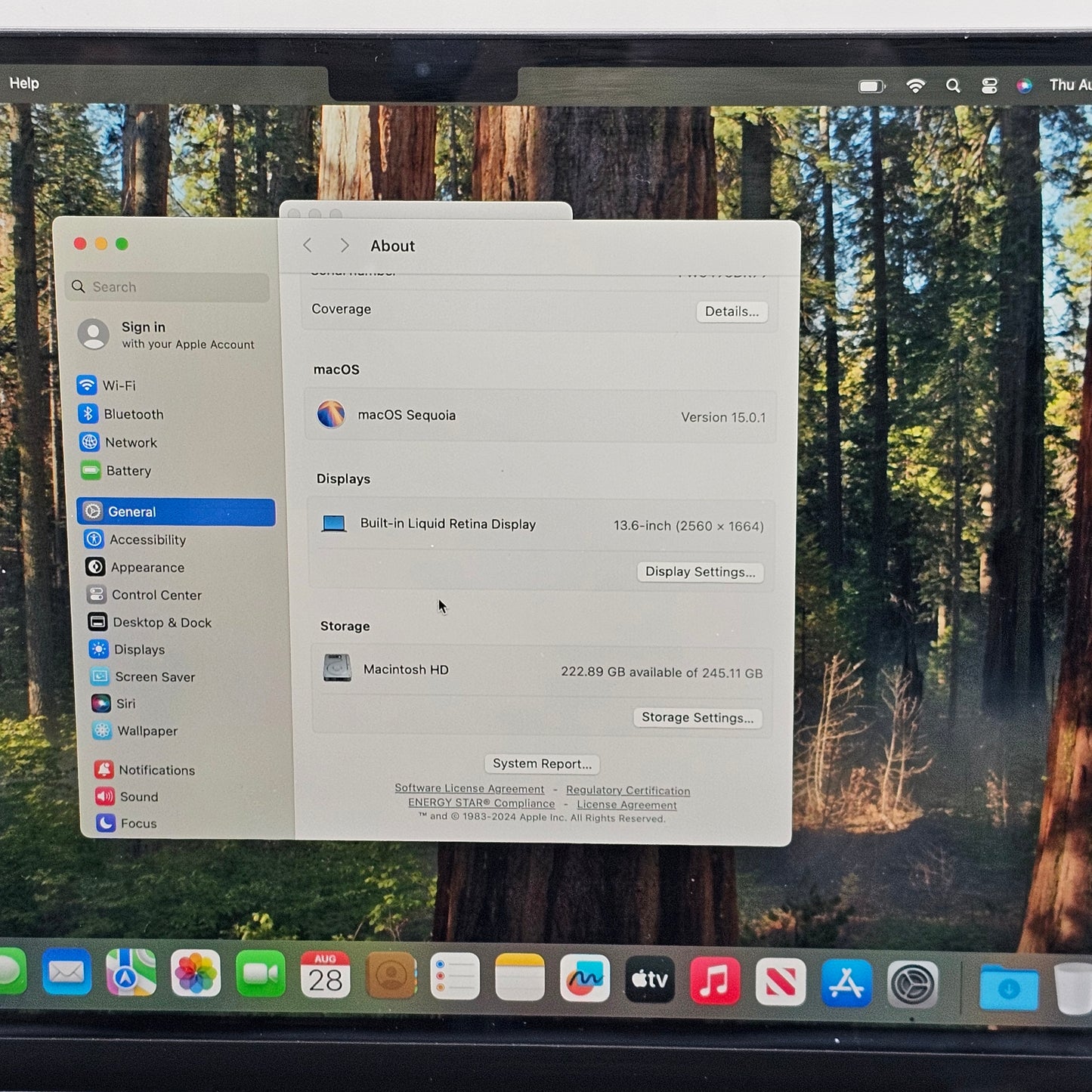 2022 Apple MacBook Air 13.6" M2 8C GPU 3.5GHz 8GB RAM 256GB SSD A2681
