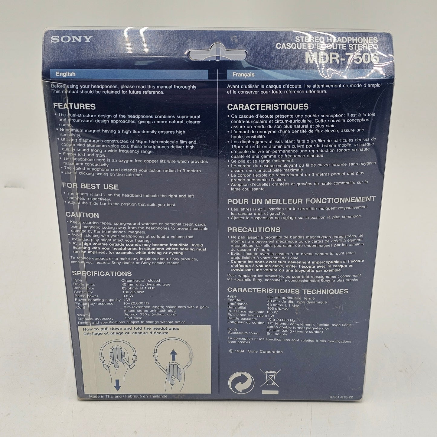 New Sony Headphones Studio Monitor MDR-7506