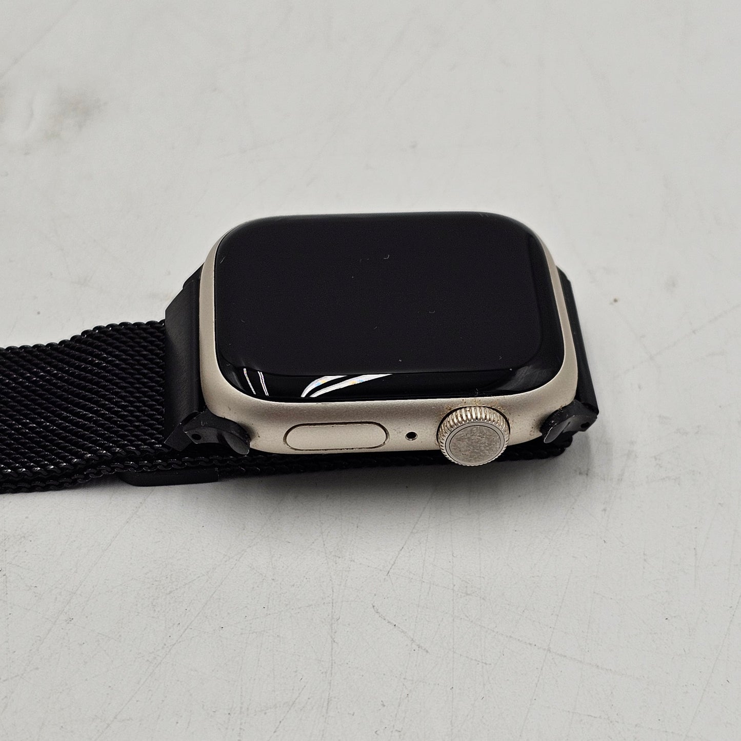 GPS Only Apple Watch Series 8 41MM Black Aluminum Midnight Nylon Band
