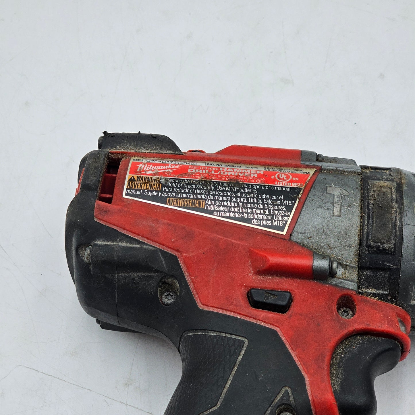 Milwaukee 2706-20 M18 18V 1/2" (13mm) Hammer Drill/Driver