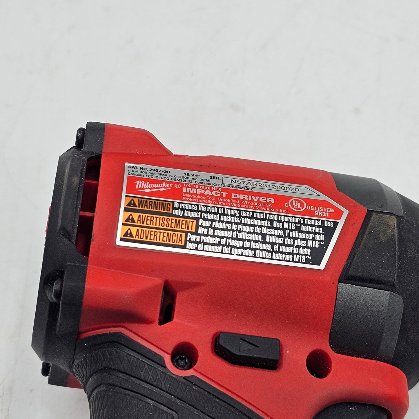Milwaukee 2957-20 IMPACT DRIVER M18 18V Impact Driver 1/4"