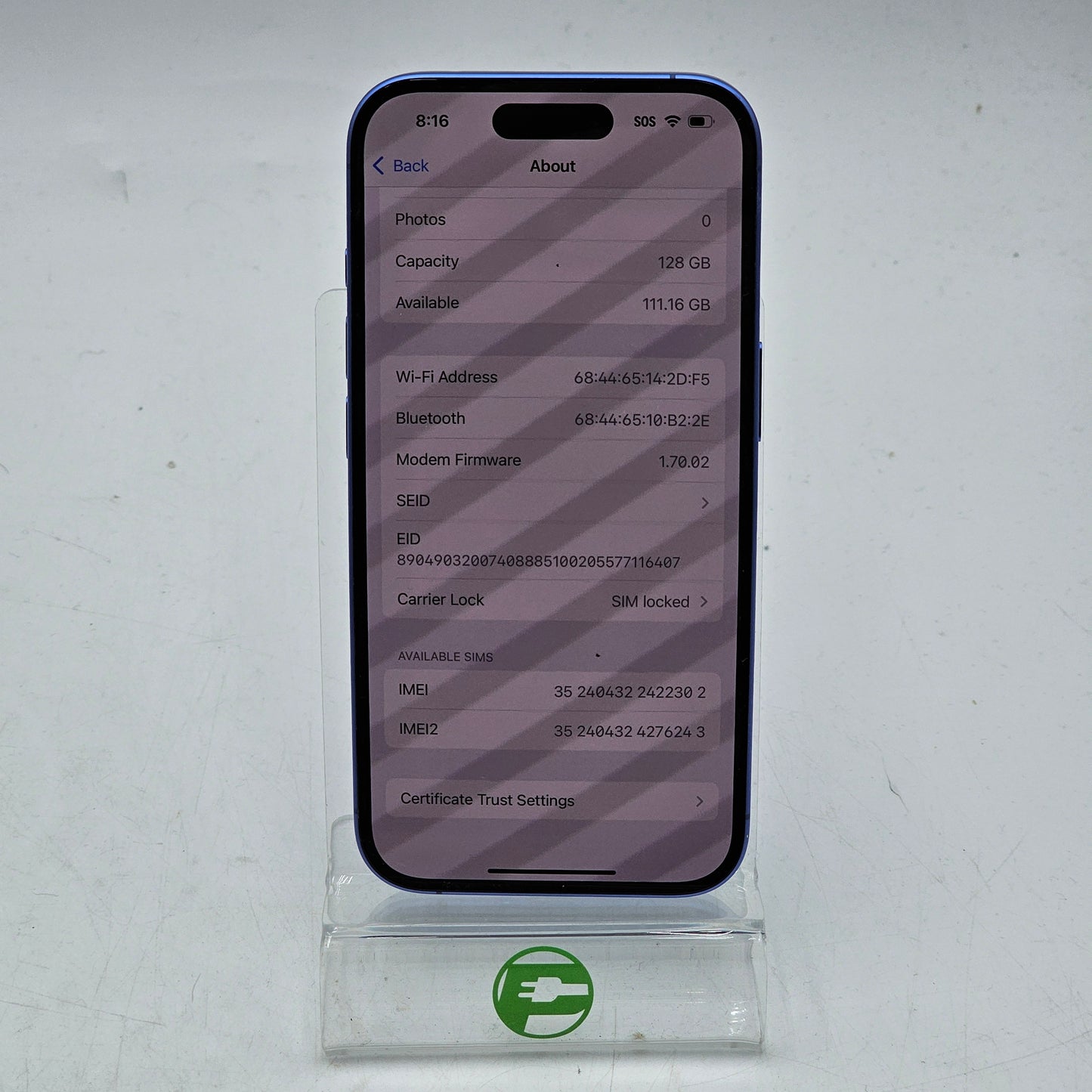 T-Mobile Apple iPhone 16 128GB blue MYAT3LL/A