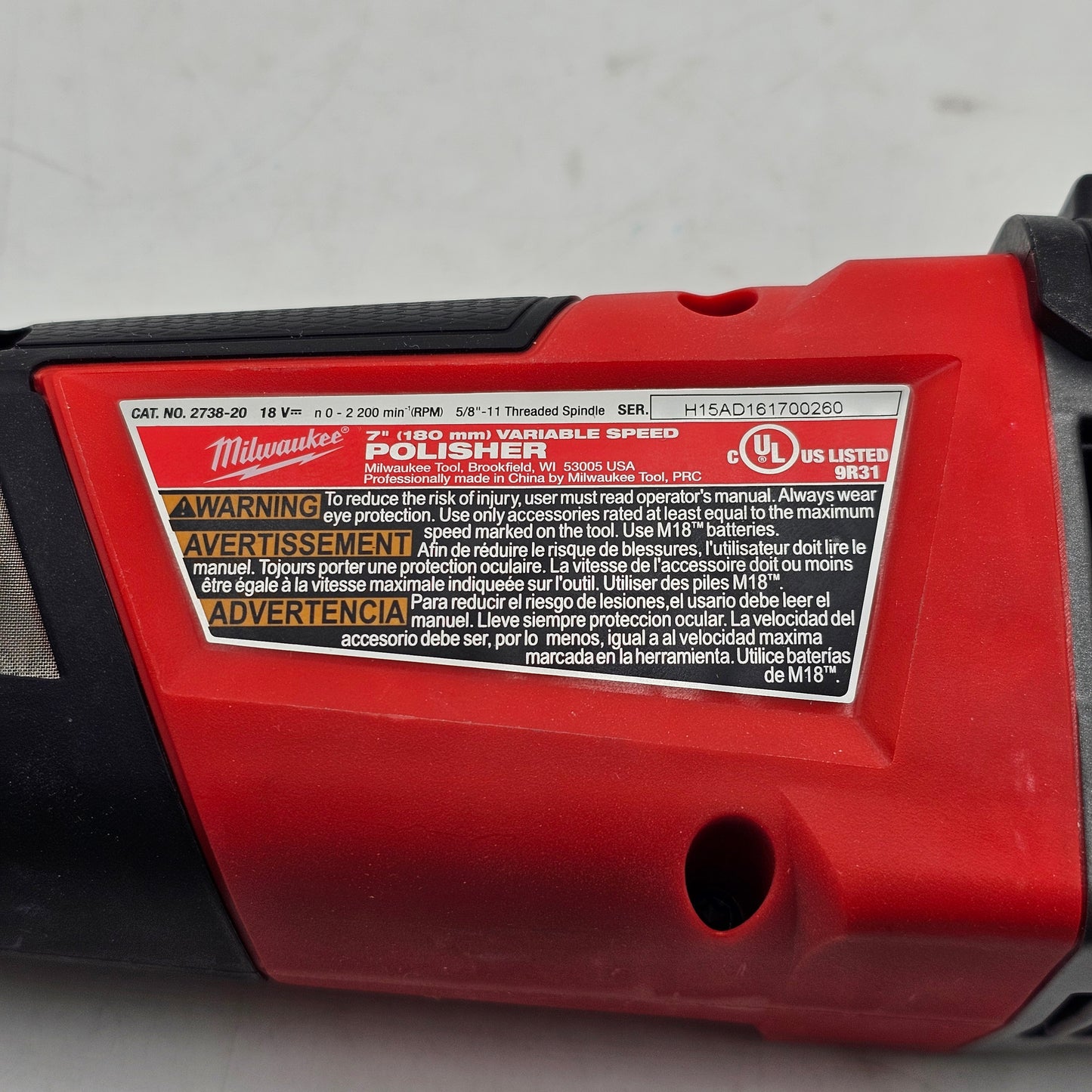 Milwaukee 2738-22P M18 18V Variable Speed Polisher Kit