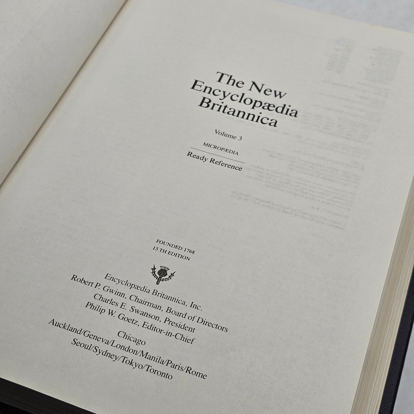Encyclopedia Britannica Volume 1 2 and 3 15th Edition Micropedia 1768