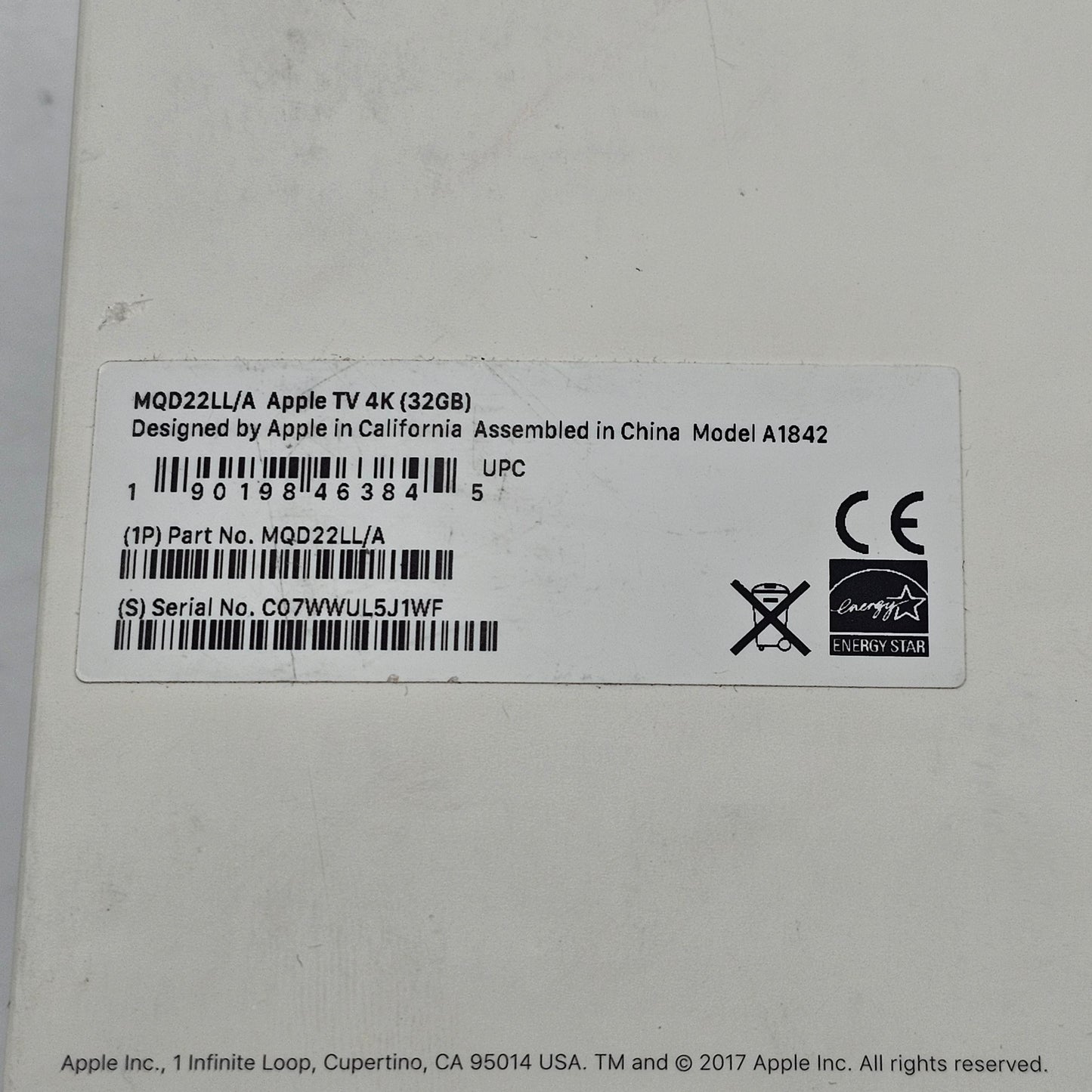 Apple TV HD 5th Gen 32GB Digital HD Media Streamer MHY93LL/A WiFi + Ethernet