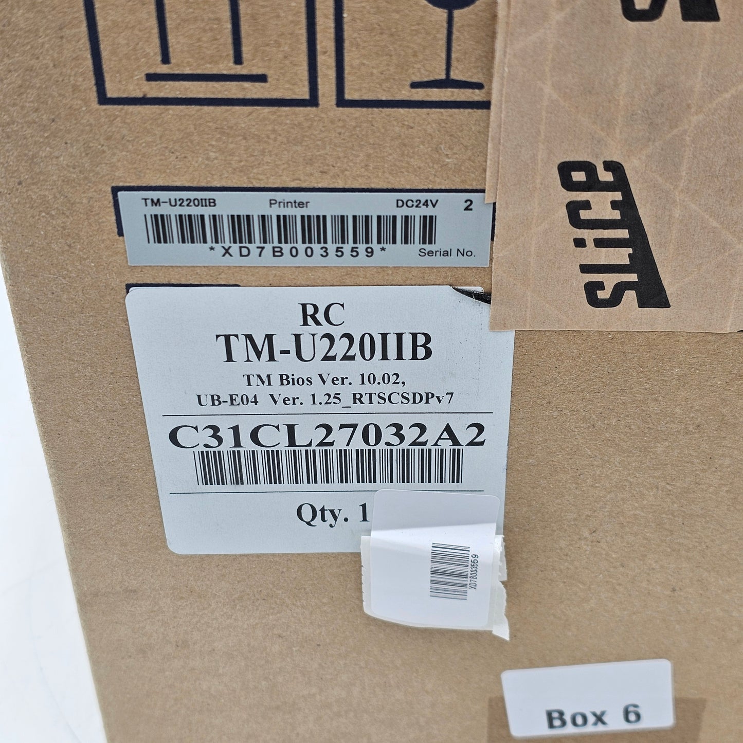 New EPSON DC24V Receipt Printer TM-U220IIB