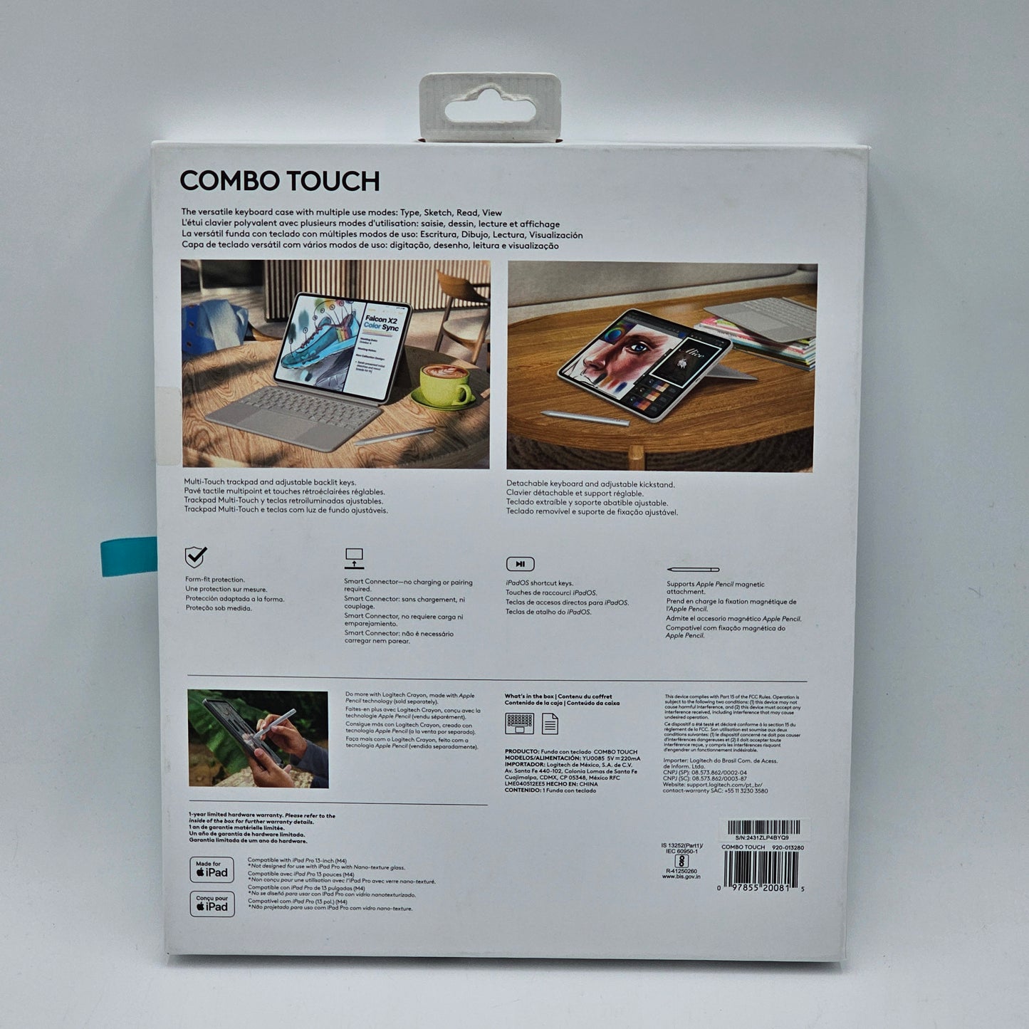 New Logitech Combo Touch Detachable Keyboard Case 920-013280 iPad Pro 13 Inch