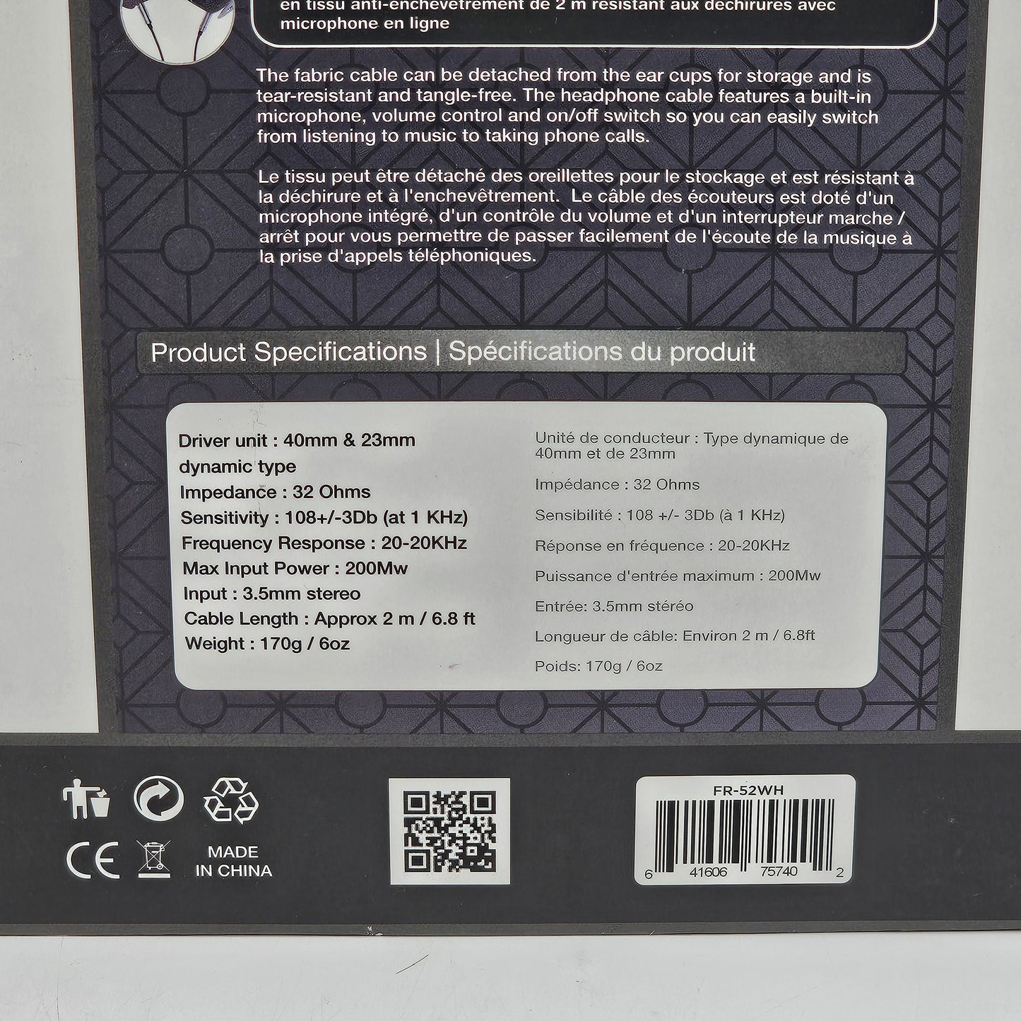 Floyd Rose Headphones Built In Microphone FR-52WH