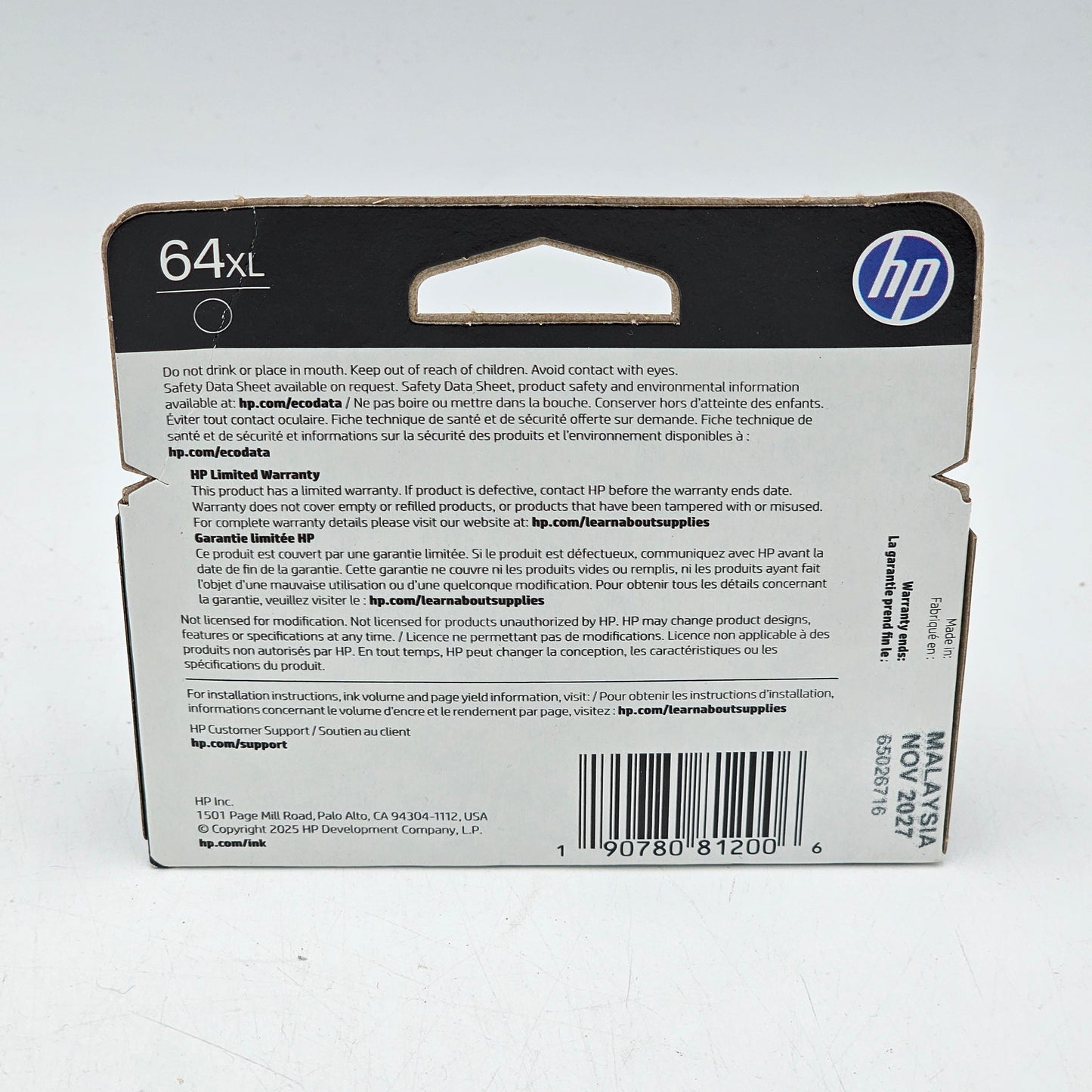 New HP 64XL Black Ink Cartridge N9J92AN#140