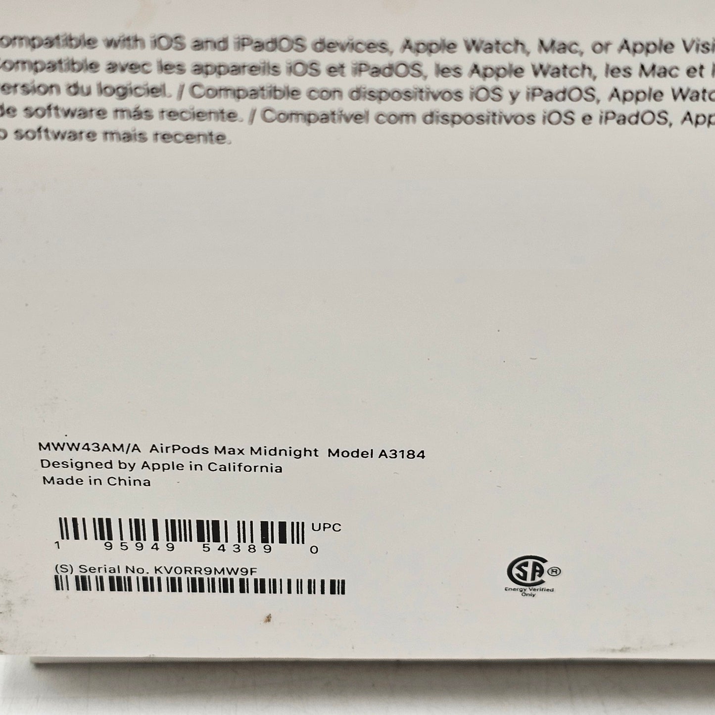 Apple AirPods Max Wireless Over-Ear Headphones Midnight Blue MWW43AM/A