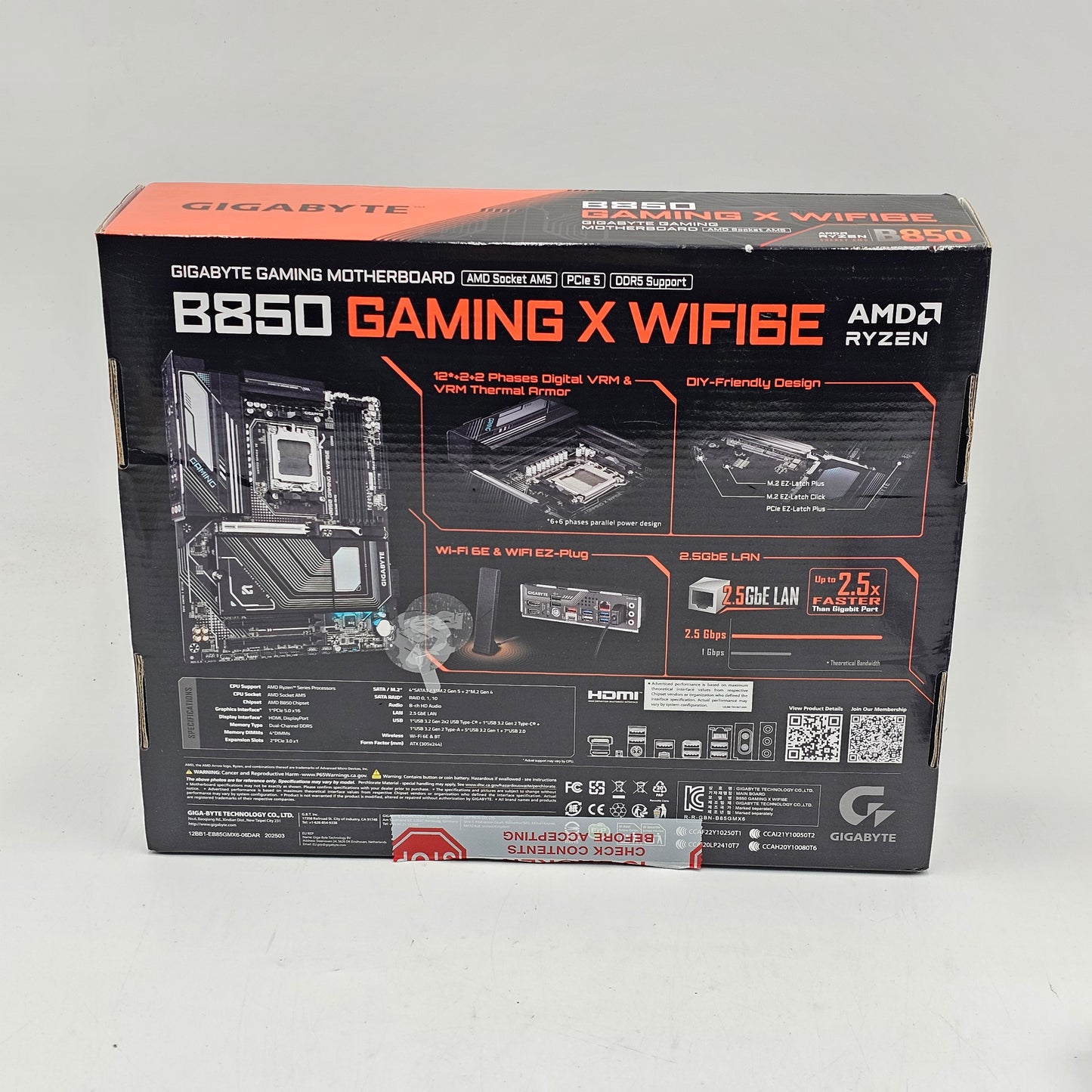 Gigabyte B850 Gaming X WIFI6E LGA 1718 ATX AMD DDR5 Motherboard