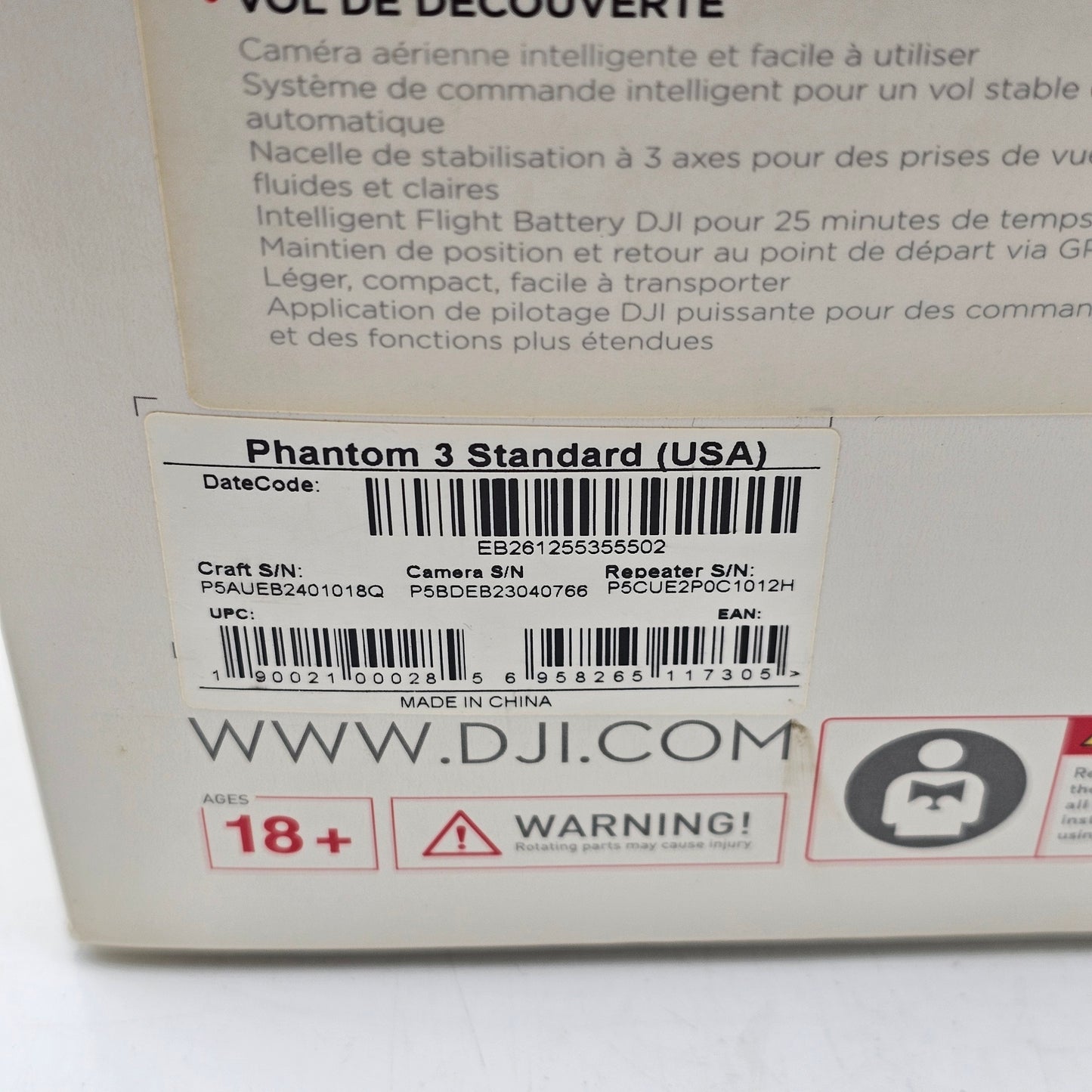 DJI Phantom Standard Camera Drone W321