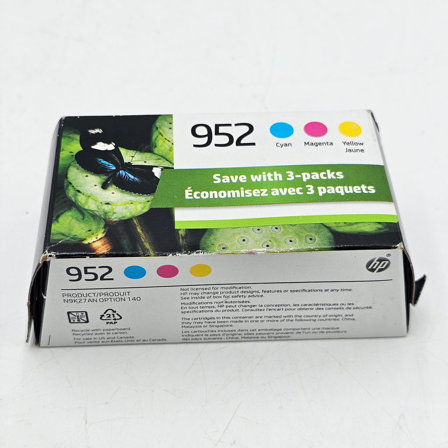New HP 952 Yellow, Cyan and Magenta Ink Cartridge