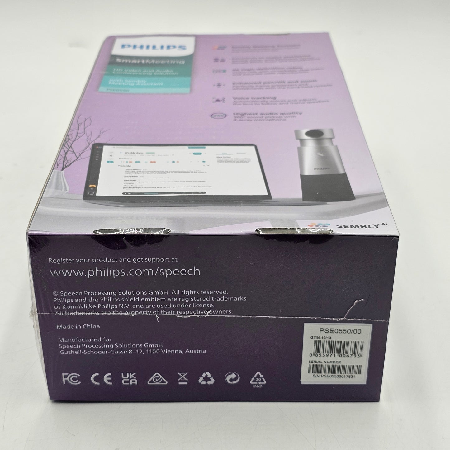 Philips SmartMeeting UHD 4K Video Conferencing Camera PSE0550