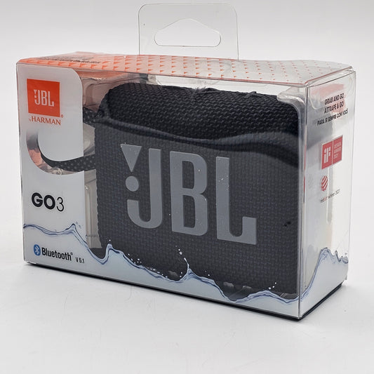 New JBL Go 3 Portable Waterproof Speaker Black GO3BLKAM