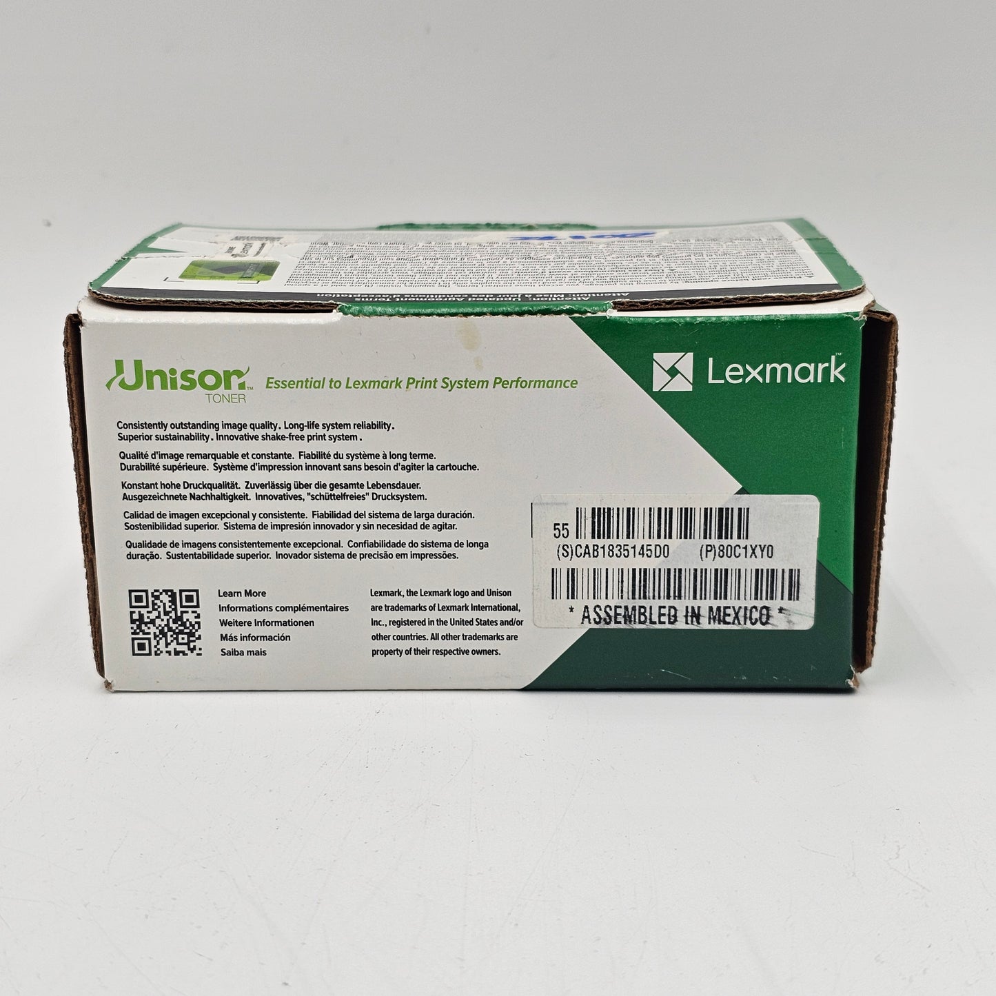 New Lexmark Unison 80C1XY0 Yellow High Yield Return Program Toner Cartridge