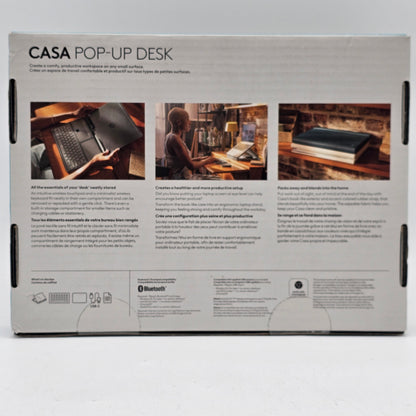 New Logitech Casa Pop-Up Desk Foldaway Kit Classic Chic 920-011236