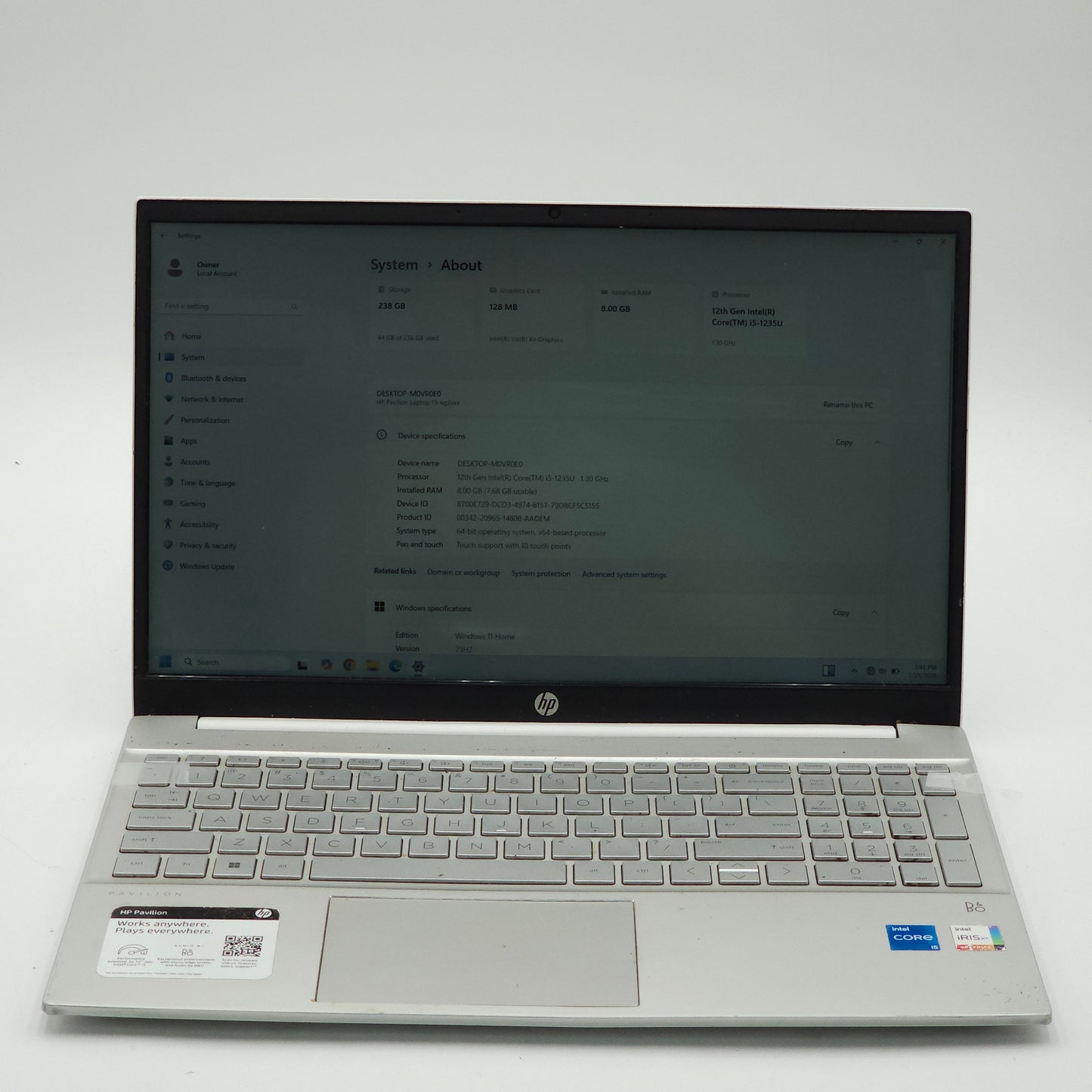 HP Pavilion Laptop 15-eg207nr i5-1235U 8GB RAM 256GB SSD