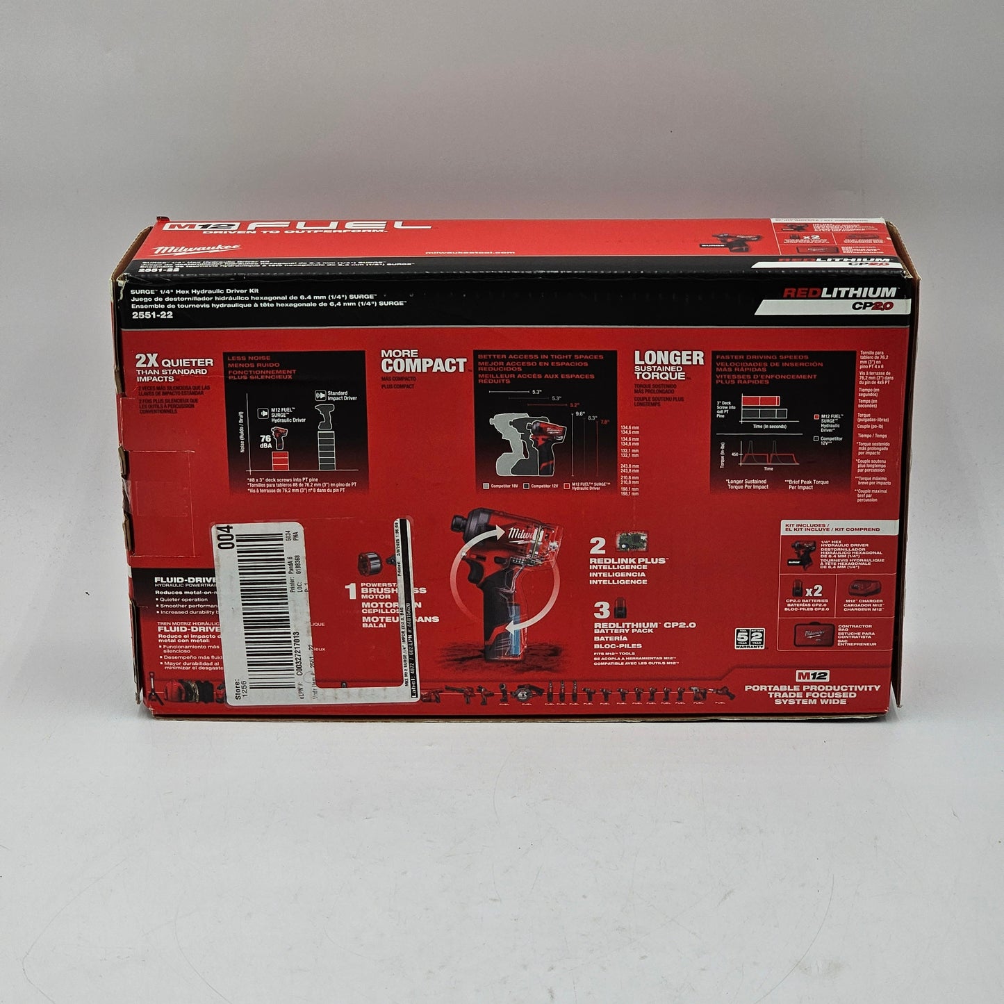 New Milwaukee M12 FUEL SURGE 12V Cordless 1/4 in. Hex Impact Driver