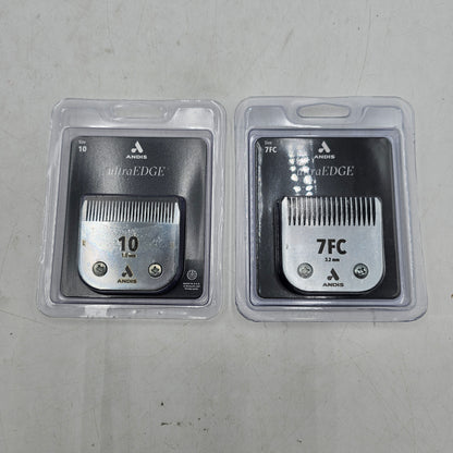 New Andis UltraEdge Size 10 1.5mm Andis UltraEdge Size 7FC 3.2mm Clipper Blades