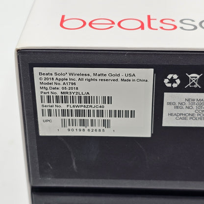 Beats Solo3 Wireless Headphones Matte Gold