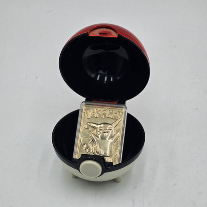 Burger King 1999 Gold Plated Pikachu Pokeball Card