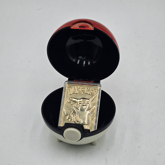 Burger King 1999 Gold Plated Pikachu Pokeball Card