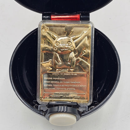 Burger King 1999 Gold Plated Pikachu Pokeball Card