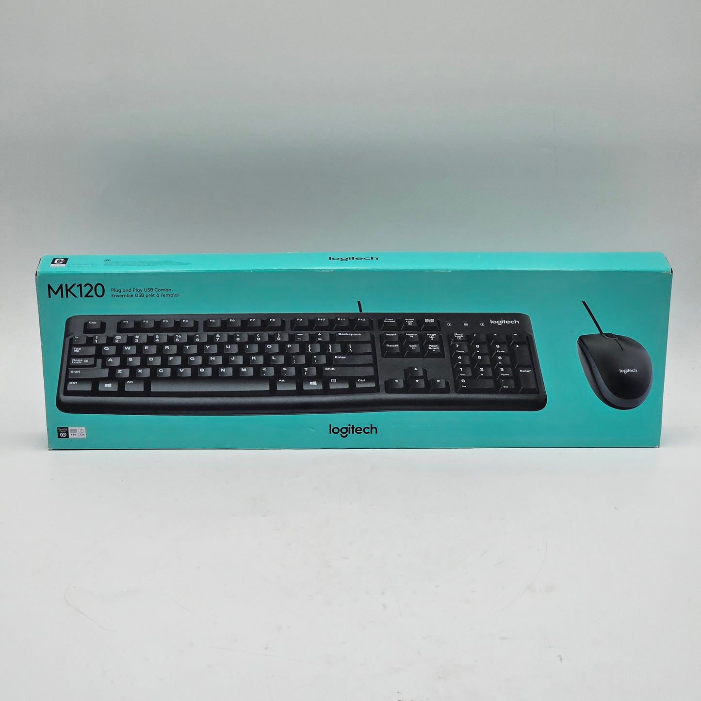 New Logitech MK120 Wired Membrane Keyboard Mouse 920-002565