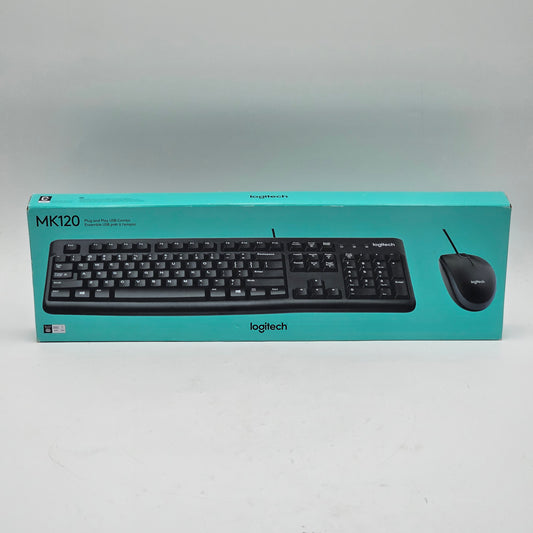 New Logitech MK120 Wired Membrane Keyboard Mouse 920-002565