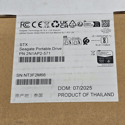 New Seagate Portable Drive 2TB HDD 2N1AP2-571