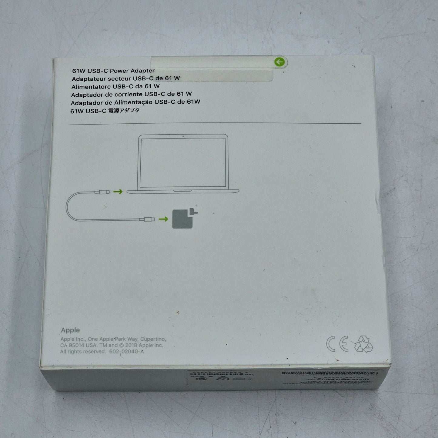 New Apple USB-C 61w Power Adapter MRW22LL/A