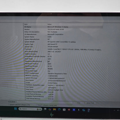 HP Pavilion x360 13-AW0013DX 13.3" i7-1065G7 1.3GHz 8GB RAM 512GB SSD