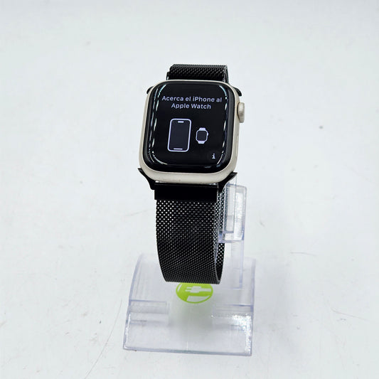 GPS Only Apple Watch Series 8 41MM Black Aluminum Midnight Nylon Band
