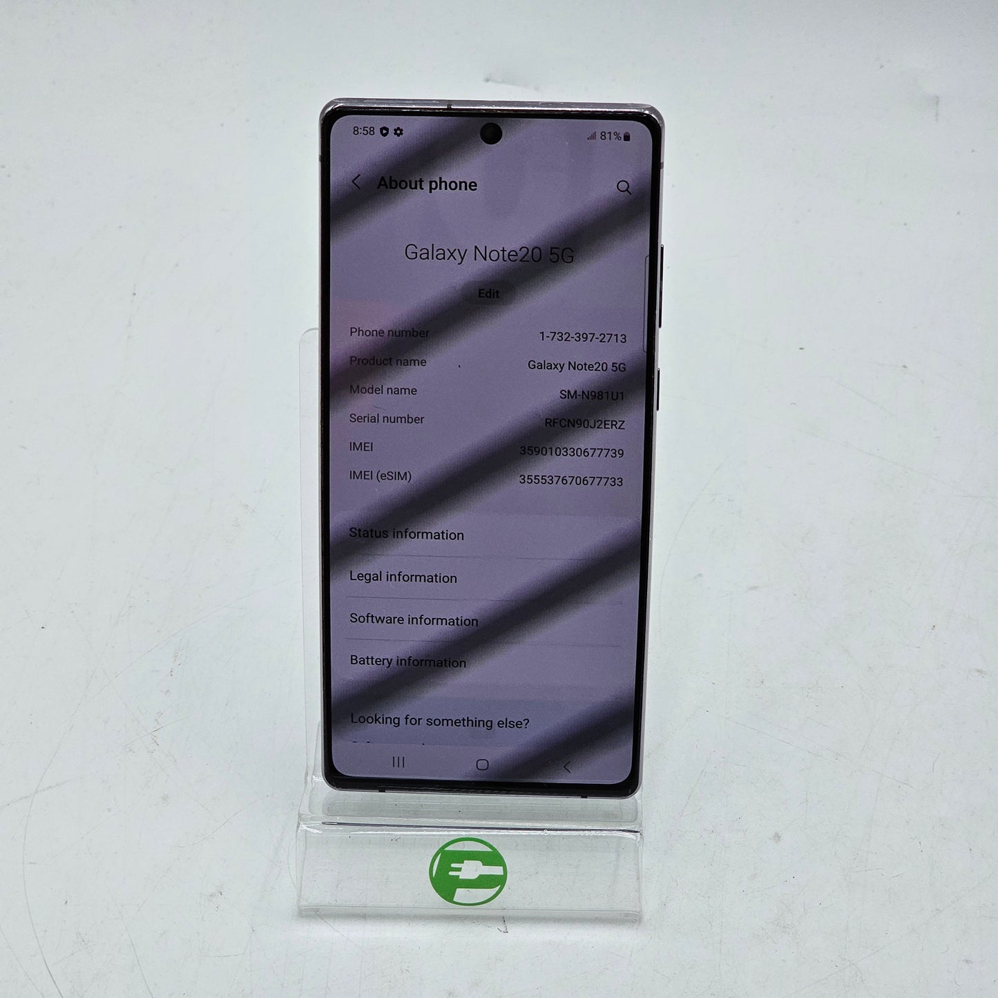 Unlocked Samsung Galaxy Note20 5G 8GB RAM 128GB SM-N981U1 Gray