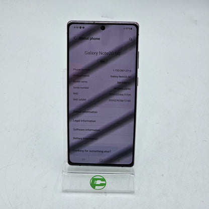 Unlocked Samsung Galaxy Note20 5G 8GB RAM 128GB SM-N981U1 Gray
