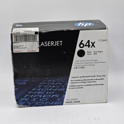 New HP LaserJet 64x Black High Volume Print Cartridge CC364X
