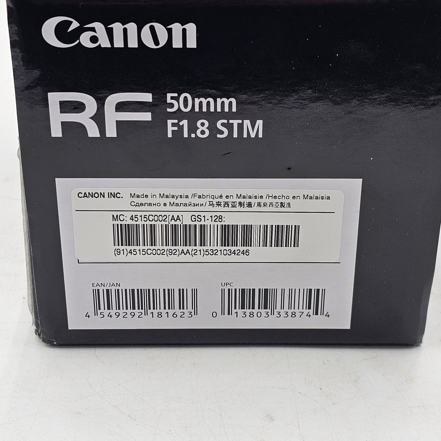 New Canon RF RF 50MM F1.8 STM f/1.8 50mm f/1.8 Fixed/Prime Lens
