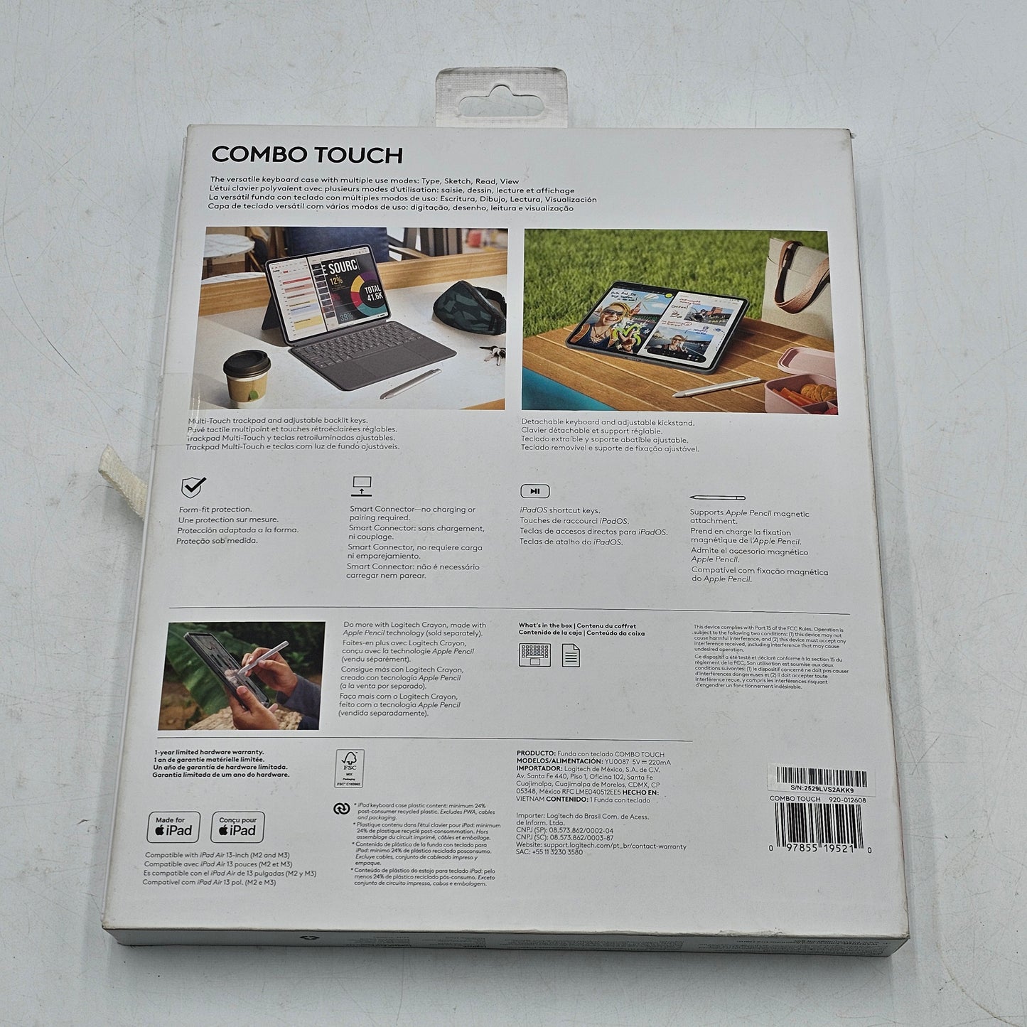 New Logitech Combo Touch iPad Air 13-inch M2 & M3 5th gen Keyboard Case w KB