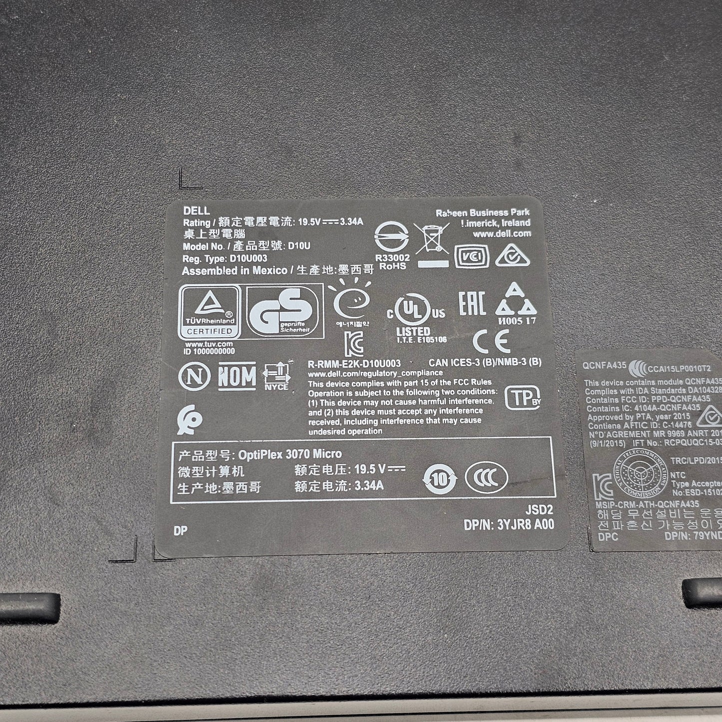 Dell OptiPlex 3070 Micro 0J1KX i5-8500T 2.10GHz 8GB RAM 500GB SSD