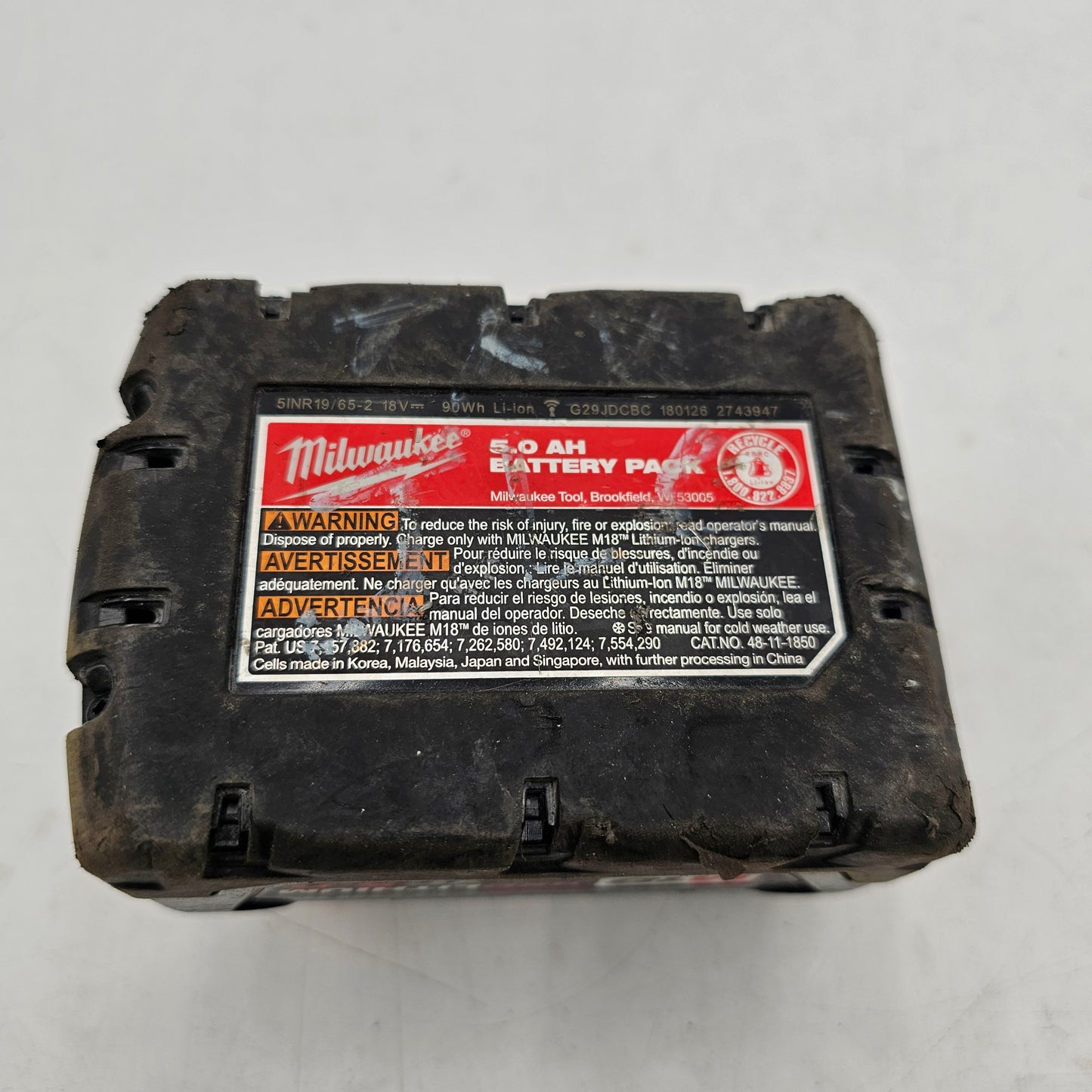MILWAUKEE M18 RED LITHIUM XC 5.0 Battery 48-11-1850
