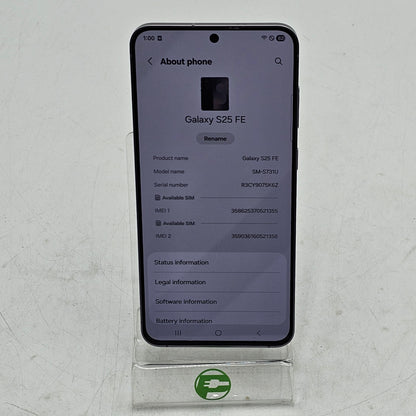 T-Mobile Samsung S25 FE 8GB RAM 128GB SM-731U Jet Black