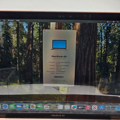 2020 Apple MacBook Air 13.3" i3 1.1GHz 8GB RAM 256GB SSD Gold A2179