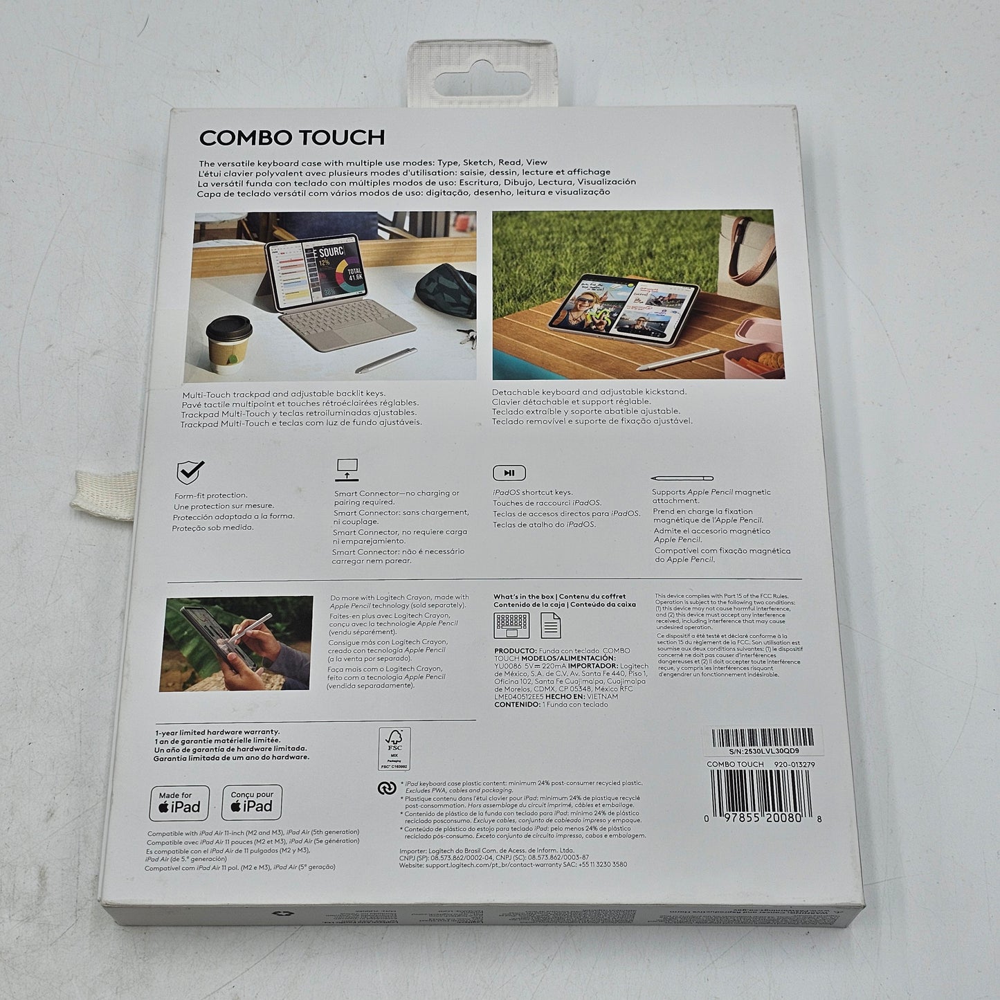 New Logitech Combo Touch for iPad Pro 11-inch M4 chip 920-013279