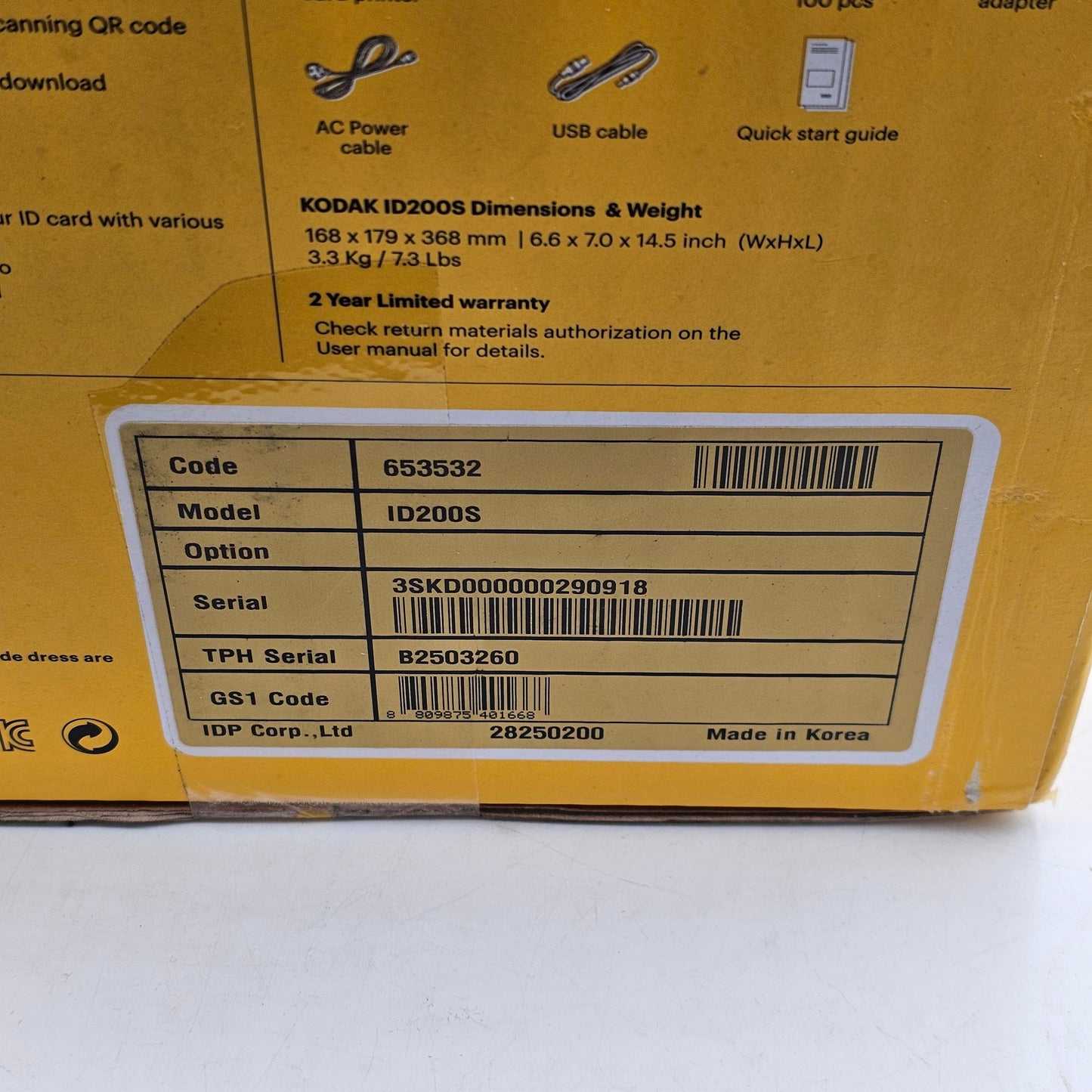 New Kodak Photo ID Card Printer ID200