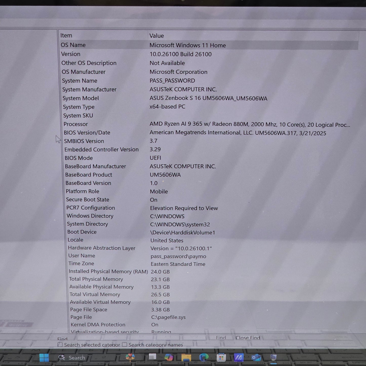 Asus Zenbook S 16 UM5606W 16" Ryzen AI 9 365 2.0GHz 24GB RAM 1TB SSD Radeon 880M